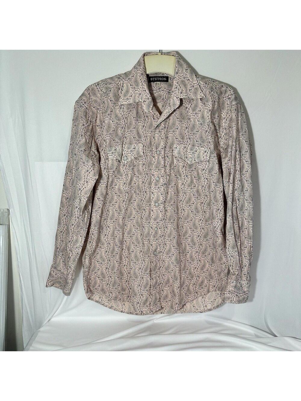 Stetson Men’s Medium Paisley Pearl Snap Western Button Down Shirt Rodeo